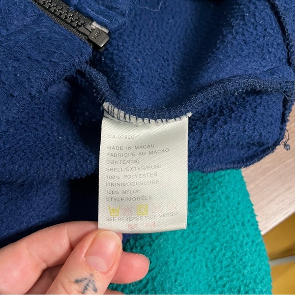 Vintage 90s Color Block Zip Up Fleece Sweater - Picture 6 of 6